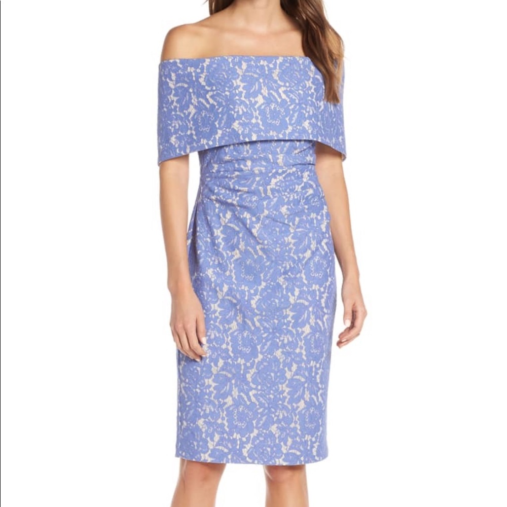 Vince Camuto Off Shoulder Lace Sheath Dress